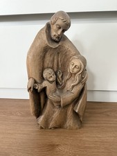 Heilige Familie Krippenblock holz geschnitzt 38cm Höhe