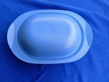 Tupperware Ultra Pro 1,5l Oval Auflaufform, Bräter, Backform in blau/Vintage