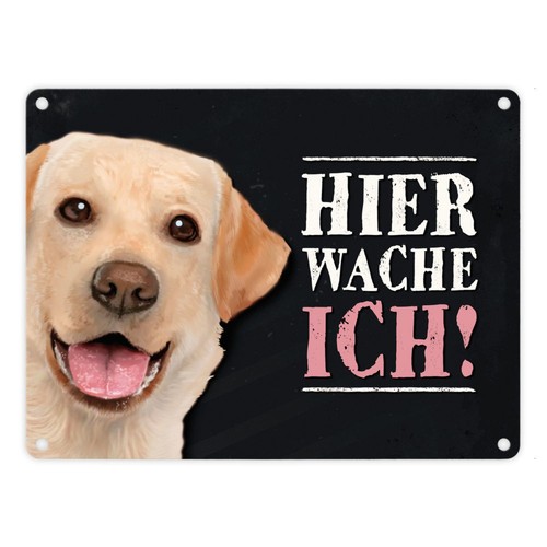 Metallschild mit labrador - mit,
