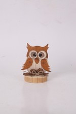 Dekofigur Eule Holz 11 cm bunt