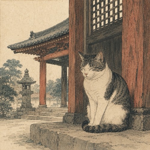 Katze tempel japanisches - tempel,