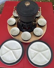 Goebel Fondue Komplettset , Topf aus Guss und Messing, sehr gepflegt