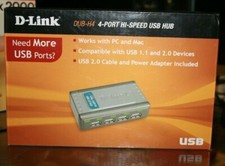 USB HUB 4-Port HI-SPEED DUB-H4 D-Link Neu USB 2.0 Cabel und Adapter