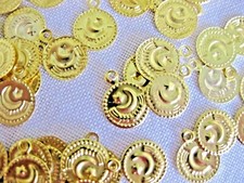 200 kleine Bastelmünzen, Perlen, für Bauchtanz in gold, Metall ca.15mm  A66.4E
