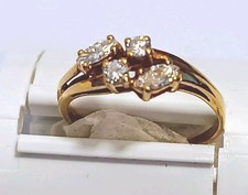Diamant Ring 750er Gold  0,42ct Marquise Schliff Zertifikat Unikat