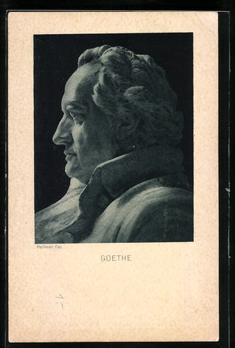 Künstler goethe büste im - künstler-ak, goethe-büste