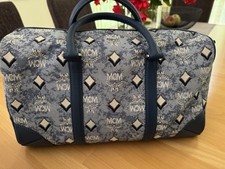 MCM Shopper Handtasche Blau Leder Weekender Reisetasche Top Zustand Wie Neu Top