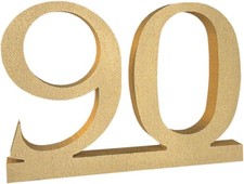 Zahl 90 in Gold Höhe 27 cm