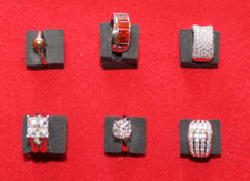 Silberringe, 6 Stück, einer Süßwasserperle, 5 Diamonique Steine Größe 16