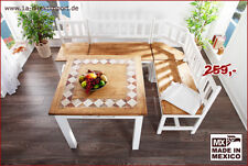 100cm Sitzbank MEXICO Weiß, Landhausstil, Pinie massiv, erweiterbar zur Eckbank