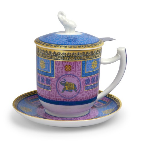 Teetasse mit untertasse sieb - teetasse, untertasse,