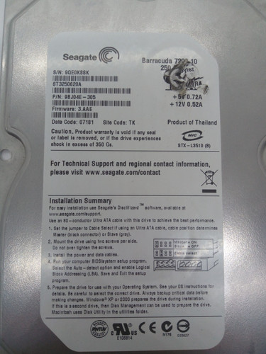 Seagate barracuda st3250620a - ,