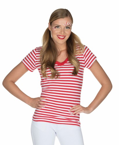 Ringelshirt rot weiß - , damen