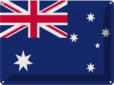 Blechschild 30x40 cm Australien Australia Flagge Fahne Wappen Deko Geschenk Meta