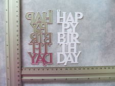 Stanzschablone Happy Birthday - modernes Design - RAR