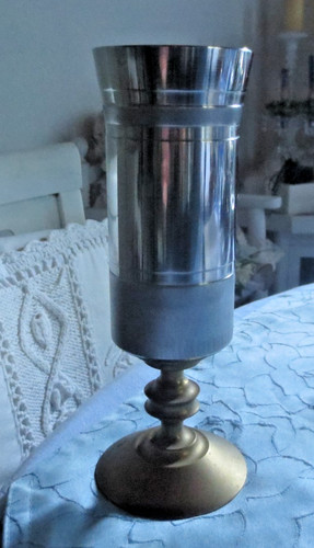 Alte edelstahl messing vase - edelstahl,
