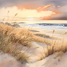 Wandbild Strand Dünen Meer