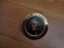 DANBURY MINT - US PRESIDENT PINS - ANDREW JACKSON GOLD PLATED BADGE