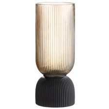 GILDE Deko Vase Maron Glasvase 11,5x26,5 cm Blumenvase Windlicht Glas *