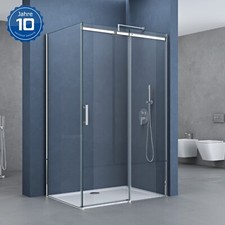 Duschkabine Schiebetür Dusche Duschabtrennung 90x120cm H:195cm 8mm ESG mit NANO