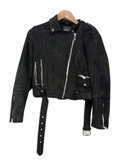 ZARA Damen Lederjacke Schwarz