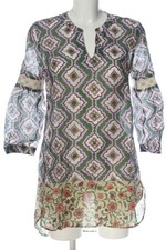 CALIBAN Tunikabluse Damen Bluse Gr. DE 34 khaki-lila-wollweiß Casual-Look