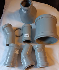 HTU 100 + 5 x HTB  50/45  + Übergang  HT Abwasser Abflussrohre PVC Installation