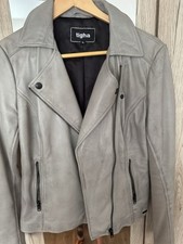 Tigha Lederjacke Xl Grau Damen