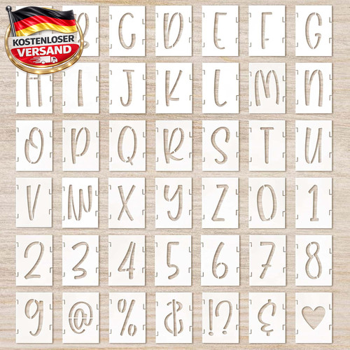 Wort und zahlenschablonen set - wort-,