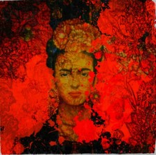 Pop Art  Motiv Frida Kahlo 100x100 Acrylglas Bild/Loft/Druck/Glas/Modern Art