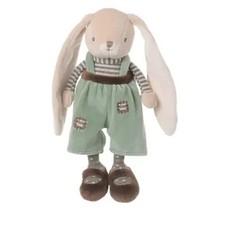 Barbara Bukowski Little Bunny Brothers Plüschtier Hase im Patchwork grün 20cm