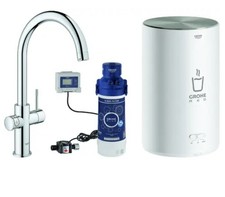 Grohe Red Duo Armatur und Boiler Größe M, C-Auslauf, Supersteel
