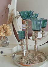 Kerzenglas Glasaufsatz grün