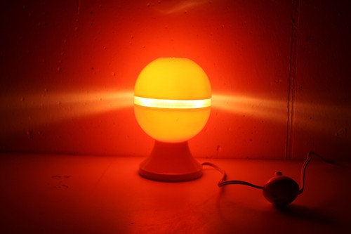 70er kleine tischlampe - 70er, orange