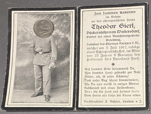 Sterbebild totenzettel wk1 - totenzettel, ww1