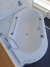 Hoesch Havanna Eck Badewanne mit Edelstahl Reling - Rarität