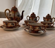 Nippon Suzuki Porzellan Teeservice 6 Pers. Mit Goldrand