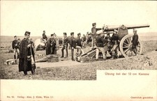 Ak Kuk Armee, Übung bei der 12cm Kanone, feuerbereit - 11077908