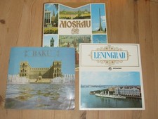3 alte DDR Reiseprospekte - MOSKAU, BAKU, LENINGRAD - 50 Jahre INTOURIST
