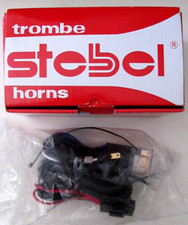 Doppel Horn Hupe Magnum schwarz PKW JEEP LKW  bis 139 dB von Stebel m. Kabelbaum