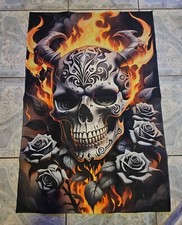 Teppich Schwarzer Totenkopf-Teppich Druck  80 x 120 cm