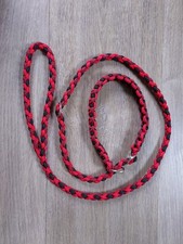Paracord Agility Leine, Maxonleine, Halsbereich Verstellbar 30+ cm Rot Schwarz
