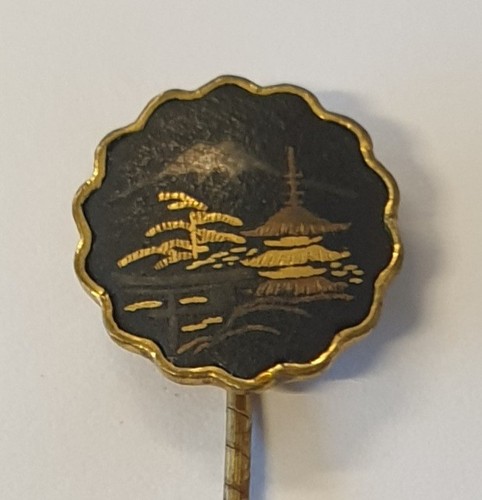 Japanische damaszener brosche - japanische, damaszener-brosche