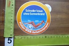 Alter Aufkleber Sonnenstudio Sonnenbank PHILIPS UVA Reflektorlampen