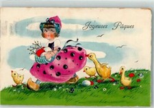 39611163 - Kind Holzschuhe Kueken Entenkueken Eier Weidenkaetzchen Erika Nr.