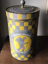 große Blechdose mit Knauf