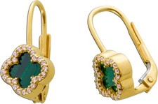 Malachit Kleeblatt Ohrringe