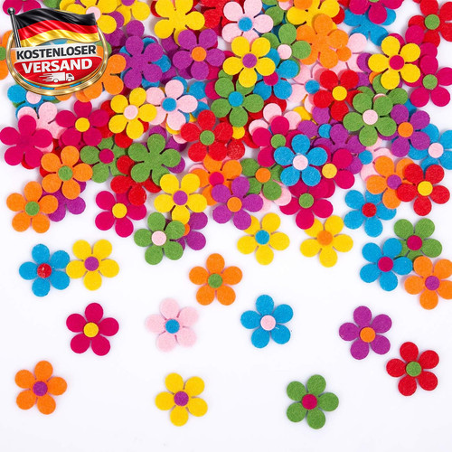 Bunte stoffblümchen deko - bunte,