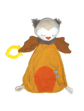 WIE NEU * TOPOMINI Eule Uhu Musselin gelb Schmusetuch Schnuffeltuch Kuscheltuch