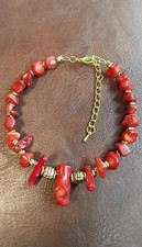 Armband mit echten Korallen  Massiv, Handgefertigt.